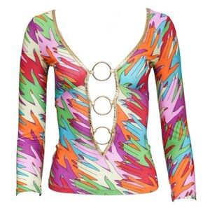 D&G Multicolored Handprint "O" Ring Top